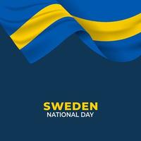 schwedischer Nationalfeiertag. Jährlich am 6. Juni in Schweden gefeiert. glücklicher Nationalfeiertag der Freiheit. schwedische Flagge. vektor