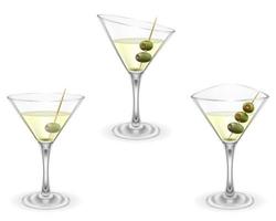 Martini cocktail alkoholhaltig dryck glas vektor illustration isolerat på vit bakgrund