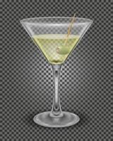 Martini cocktail alkoholhaltig dryck glas vektor illustration isolerat på vit bakgrund