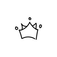 krona hand dragen ikon för kung och drottning vektor