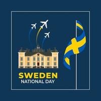 schwedischer Nationalfeiertag. Jährlich am 6. Juni in Schweden gefeiert. glücklicher Nationalfeiertag der Freiheit. schwedische Flagge. patriotisches Plakatdesign. Vektorillustration vektor