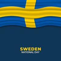 sveriges nationaldag. firades årligen den 6 juni i sverige. glad nationell helgdag av frihet. svensk flagga. patriotisk affischdesign. vektor illustration