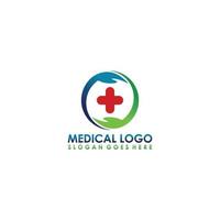 medicinsk hälsa vård logotyp design, stämpel emblem bricka design mall vektor