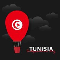 vektor av självständighetsdagen med Tunisiens flaggor.