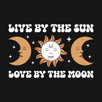boho mystisk Sol måne vektor t-shirt design