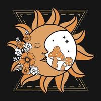 boho mystisk Sol måne vektor t-shirt design