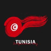 vektor av självständighetsdagen med Tunisiens flaggor.