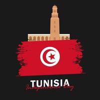 vektor av självständighetsdagen med Tunisiens flaggor.