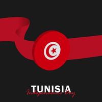 vektor av självständighetsdagen med Tunisiens flaggor.