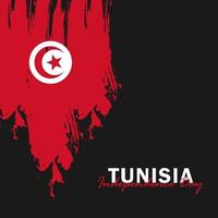 vektor av självständighetsdagen med Tunisiens flaggor.