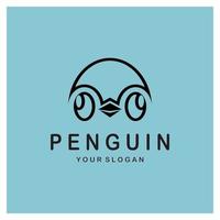 einfach Pinguin Logo Design Vorlage Illustration. vektor