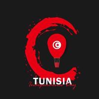 vektor av självständighetsdagen med Tunisiens flaggor.