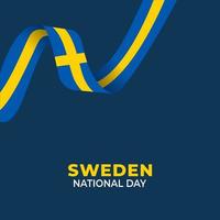 schwedischer Nationalfeiertag. Jährlich am 6. Juni in Schweden gefeiert. glücklicher Nationalfeiertag der Freiheit. schwedische Flagge. vektor