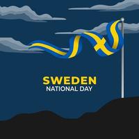 schwedischer Nationalfeiertag. Jährlich am 6. Juni in Schweden gefeiert. glücklicher Nationalfeiertag der Freiheit. schwedische Flagge. vektor