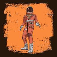 astronaut i retro stil vektor illustration