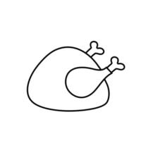 Hähnchen Symbol Vektor. Truthahn Illustration unterzeichnen. das Erntedankfest Tag Symbol. Essen Logo. vektor