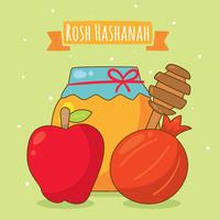 Cartoon Rosh Hashanah Element Vektor