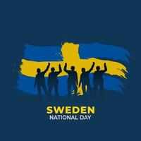 schwedischer Nationalfeiertag. Jährlich am 6. Juni in Schweden gefeiert. glücklicher Nationalfeiertag der Freiheit. schwedische Flagge. patriotisches Plakatdesign. Vektorillustration vektor