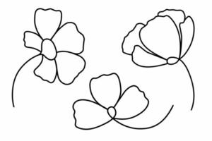 blommor svart översikt design silhuett av blommor.vektor illustration vektor