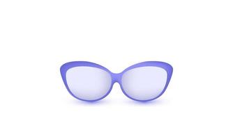 einzigartig 3d realistisch lila Brille Symbol modern Stil Objekt Symbole isoliert auf Hintergrund vektor