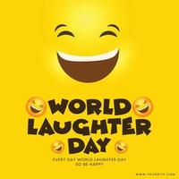 Welt Lachen Tag wünsche Post Design mit Emojis Vektor Datei