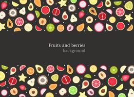 Obst und Beeren Hintergrund. Vektorillustration vektor