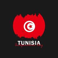 vektor av självständighetsdagen med Tunisiens flaggor.