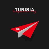Vektor des Unabhängigkeitstags mit Tunesien Flaggen.