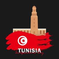 vektor av självständighetsdagen med Tunisiens flaggor.