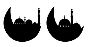 Halbmond Mond und Moschee islamisch Dekoration vektor