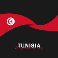 vektor av självständighetsdagen med Tunisiens flaggor.