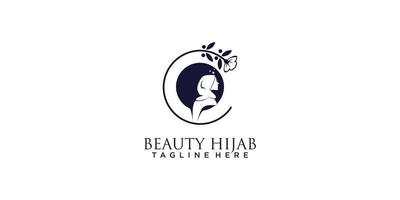 skönhet hijab Lagra logotyp ikon aning för företag vektor