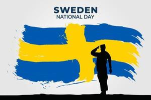 sveriges nationaldag. firades årligen den 6 juni i sverige. glad nationell helgdag av frihet. svensk flagga. vektor