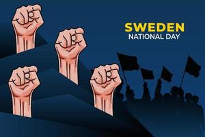 sveriges nationaldag. firades årligen den 6 juni i sverige. glad nationell helgdag av frihet. svensk flagga. vektor