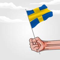 sveriges nationaldag. firades årligen den 6 juni i sverige. glad nationell helgdag av frihet. svensk flagga. vektor