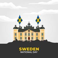 sveriges nationaldag. firades årligen den 6 juni i sverige. glad nationell helgdag av frihet. svensk flagga. vektor