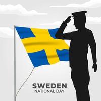 sveriges nationaldag. firades årligen den 6 juni i sverige. glad nationell helgdag av frihet. svensk flagga. vektor