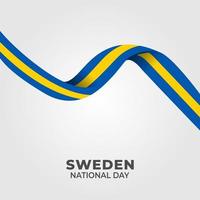 schwedischer Nationalfeiertag. Jährlich am 6. Juni in Schweden gefeiert. glücklicher Nationalfeiertag der Freiheit. schwedische Flagge. vektor