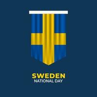 schwedischer Nationalfeiertag. Jährlich am 6. Juni in Schweden gefeiert. glücklicher Nationalfeiertag der Freiheit. schwedische Flagge. vektor