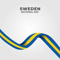 sveriges nationaldag. firades årligen den 6 juni i sverige. glad nationell helgdag av frihet. svensk flagga. vektor