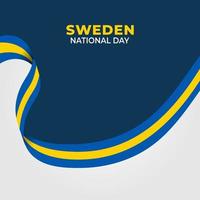 schwedischer Nationalfeiertag. Jährlich am 6. Juni in Schweden gefeiert. glücklicher Nationalfeiertag der Freiheit. schwedische Flagge. vektor