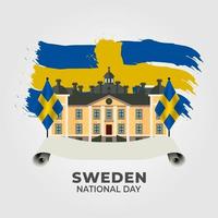 schwedischer Nationalfeiertag. Jährlich am 6. Juni in Schweden gefeiert. glücklicher Nationalfeiertag der Freiheit. schwedische Flagge. vektor