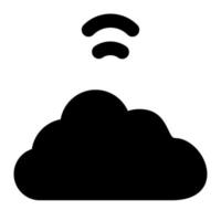 moln systemet av nätverk förbindelse fast ikon stil vektor