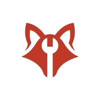 Tier Fuchs Kopf einfach Schlüssel modern Logo vektor