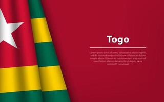 Vinka flagga av Togo med copy bakgrund. vektor