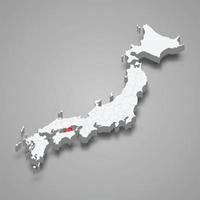 kagawa område plats inom japan 3d Karta vektor