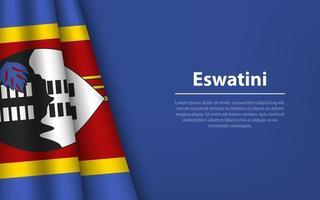 Welle Flagge von eswatini mit Copyspace Hintergrund. vektor