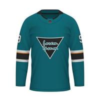 realistisk is hockey skjorta av san jose, jersey mall vektor