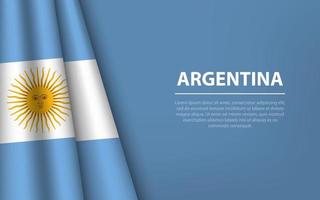 Welle Flagge von Argentinien mit Copyspace Hintergrund. vektor