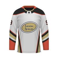 realistisch Eis Eishockey Weg Jersey Anaheim, Hemd Vorlage vektor